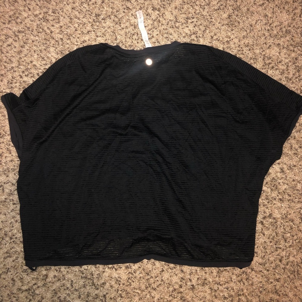 Lululemon Black Short Sleeve Sheer Back Top